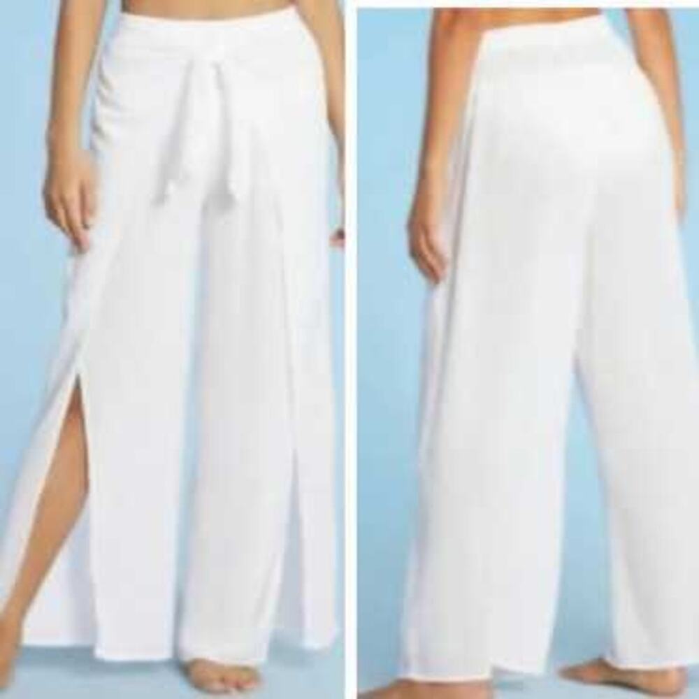 Kona Sol Lightweight Crinkle Gauzy Coverup Tie Front Pants Women's Size XL